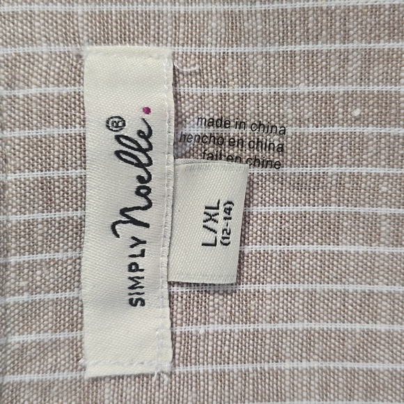 Simply Noelle Brown With White Stripes Sleeveless Dress L/XL - Picture 6 of 9